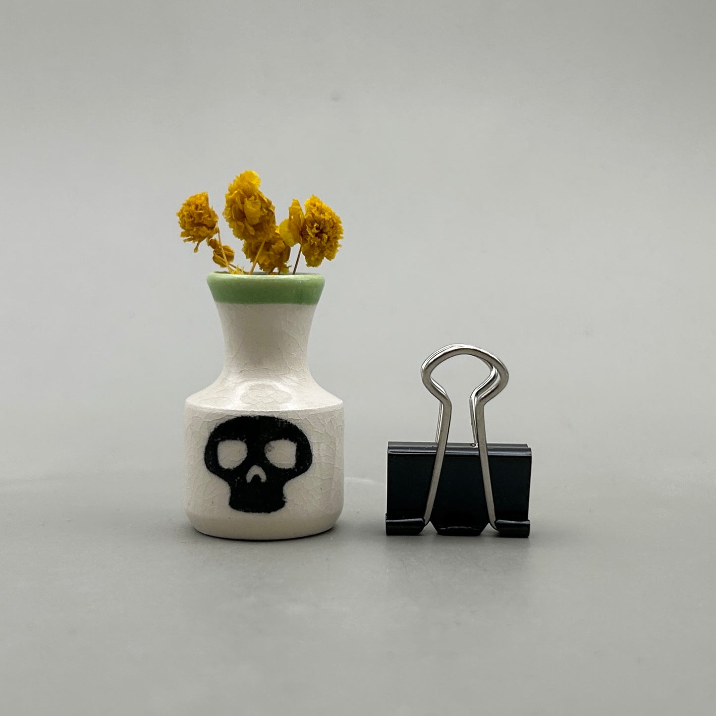 Miniature Vase Black Skull Design